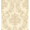 Papel Pintado Vinílico Damasco Clásico Beige Efecto Textura De Tela Tejida En Relieve - Bizans Damask 676875 De Gaulan - Rollo De 10 M X 1,06 M