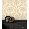 Papel Pintado Vinílico Damasco Clásico Beige Efecto Textura De Tela Tejida En Relieve - Bizans Damask 676875 De Gaulan - Rollo De 10 M X 1,06 M