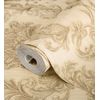 Papel Pintado Vinílico Damasco Clásico Camel Efecto Textura De Tela Tejida En Relieve - Bizans Damask 676876 De Gaulan - Rollo De 10 M X 1,06 M