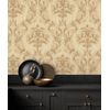 Papel Pintado Vinílico Damasco Clásico Camel Efecto Textura De Tela Tejida En Relieve - Bizans Damask 676876 De Gaulan - Rollo De 10 M X 1,06 M