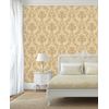 Papel Pintado Vinílico Damasco Clásico Camel Efecto Textura De Tela Tejida En Relieve - Bizans Damask 676876 De Gaulan - Rollo De 10 M X 1,06 M