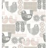 Papel Pintado Vinílico Ecológico De Gallinas Y Árboles Con Estilo Nórdico - Scandi Birds 679407 De Gaulan - Rollo De 10 M X 0,53 M