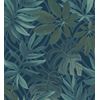 Papel Pintado Vinílico Ecológico Hojas Grandes Monstera Turquesa Tropical - Palm Springs 679452 De Gaulan - Rollo De 10 M X 0,53 M