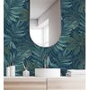 Papel Pintado Vinílico Ecológico Hojas Grandes Monstera Turquesa Tropical - Palm Springs 679452 De Gaulan - Rollo De 10 M X 0,53 M