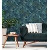 Papel Pintado Vinílico Ecológico Hojas Grandes Monstera Turquesa Tropical - Palm Springs 679452 De Gaulan - Rollo De 10 M X 0,53 M