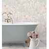 Papel Pintado Vinílico Ecológico Rosas Coral Y Amarillas Fondo Gris Claro - Olivia Bloom 679679 De Gaulan - Rollo De 10 M X 0,53 M