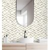 Papel Pintado Vinílico Ecológico Geométrico Con Textura Y Beige Metalizado - Kenmore 679781 De Gaulan - Rollo De 10 M X 0,53 M