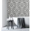 Papel Pintado Vinílico Ecológico Geométrico Moderno Blanco Y Negro - Monaco 679834 De Gaulan - Rollo De 10 M X 0,53 M