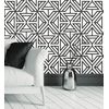 Papel Pintado Vinílico Ecológico Geométrico Moderno Blanco Y Negro - Monaco 679834 De Gaulan - Rollo De 10 M X 0,53 M