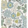 Papel Pintado Vinílico Ecológico De Flores Dibujadas Estilo Retro - Garden Flowers 680614 De Gaulan - Rollo De 10 M X 0,53 M