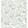 Papel Pintado Vinílico Ecológico De Ramilletes De Flores Celeste - Glasgow Flowers 680696 De Gaulan - Rollo De 10 M X 0,53 M