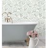 Papel Pintado Vinílico Ecológico De Ramilletes De Flores Celeste - Glasgow Flowers 680696 De Gaulan - Rollo De 10 M X 0,53 M