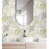 Papel Pintado Vinílico Ecológico Hojas Tropicales Verdes Y Grises - Tropical Island 680774 De Gaulan - Rollo De 10 M X 0,53 M