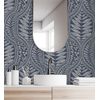 Papel Pintado Vinílico Ecológico De Damasco Hindú De Hojas Con Textura - Scandi Palace 680867 De Gaulan - Rollo De 10 M X 0,53 M