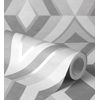 Papel Pintado Lavable Geométrico Moderno Con Detalles Metalizados - Diamond Palace 680907 De Gaulan - Rollo De 10 M X 0,53 M