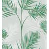 Papel Pintado Lavable Tropical De Hojas De Palmeras Verde Y Gris - Hawaii Palms 680911 De Gaulan - Rollo De 10 M X 0,53 M