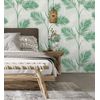 Papel Pintado Lavable Tropical De Hojas De Palmeras Verde Y Gris - Hawaii Palms 680911 De Gaulan - Rollo De 10 M X 0,53 M