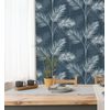 Papel Pintado Lavable Tropical De Hojas De Palmeras Blanco Y Azul - Hawaii Palms 680914 De Gaulan - Rollo De 10 M X 0,53 M