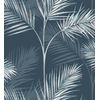 Papel Pintado Lavable Tropical De Hojas De Palmeras Blanco Y Azul - Hawaii Palms 680914 De Gaulan - Rollo De 10 M X 0,53 M