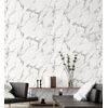 Papel Pintado Vinílico Lavable Efecto Mármol De Carrara Vetas En Relieve - Durango 681004 De Gaulan - Rollo De 10 M X 1,06 M