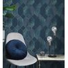 Papel Pintado Lavable Geométrico Panel Hexagonal Con Hojas Tropicales - Tropical Hive 681286 De Gaulan - Rollo De 10 M X 0,53 M