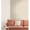 Papel Pintado Vinílico Lavable Geométrico Beige En Relieve Con Líneas Metalizadas - Century Lines 681293 De Gaulan - Rollo De 10 M X 0,53 M