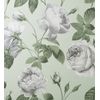 Papel Pintado Vinílico Lavable De Flores Románticas Vintage Fondo Verde - Marietta 681322 De Gaulan - Rollo De 10 M X 0,53 M