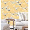 Papel Pintado Lavable De Pájaros Garzas Reales Estilo Oriental Fondo Mostaza - Mandarin Birds 681329 De Gaulan - Rollo De 10 M X 0,53 M