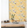 Papel Pintado Lavable De Pájaros Garzas Reales Estilo Oriental Fondo Mostaza - Mandarin Birds 681329 De Gaulan - Rollo De 10 M X 0,53 M