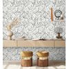 Papel Pintado Vinílico Lavable De Hojas En Tonos Gris Acuarela De Diseño Moderno Estilo Bo - Amy Leaf 681438 De Gaulan - Rollo De 10 M X 0,52 M