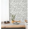 Papel Pintado Vinílico Lavable De Hojas En Tonos Gris Acuarela De Diseño Moderno Estilo Bo - Amy Leaf 681438 De Gaulan - Rollo De 10 M X 0,52 M