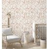 Papel Pintado Vinílico Lavable De Hojas En Tonos Rosa Acuarela De Diseño Moderno Estilo Bo - Amy Leaf 681439 De Gaulan - Rollo De 10 M X 0,52 M