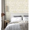 Papel Pintado Vinílico Lavable De Hojas Tonos Amarillo Acuarela De Diseño Moderno Estilo B - Amy Leaf 681440 De Gaulan - Rollo De 10 M X 0,52 M