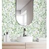 Papel Pintado Vinílico Lavable De Hojas En Tonos Verde Acuarela De Diseño Moderno Estilo B - Amy Leaf 681441 De Gaulan - Rollo De 10 M X 0,52 M