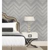 Papel Pintado Vinílico Geométrico Zigzag Gris Con Textura En Relieve - Enzo Spike 681656 De Gaulan - Rollo De 10 M X 1,06 M