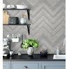 Papel Pintado Vinílico Geométrico Zigzag Gris Con Textura En Relieve - Enzo Spike 681656 De Gaulan - Rollo De 10 M X 1,06 M