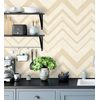 Papel Pintado Vinílico Geométrico Zigzag Beige Con Textura En Relieve - Enzo Spike 681657 De Gaulan - Rollo De 10 M X 1,06 M