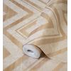 Papel Pintado Vinílico Geométrico Zigzag Ocre Con Textura En Relieve - Enzo Spike 681658 De Gaulan - Rollo De 10 M X 1,06 M