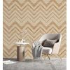 Papel Pintado Vinílico Geométrico Zigzag Ocre Con Textura En Relieve - Enzo Spike 681658 De Gaulan - Rollo De 10 M X 1,06 M