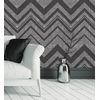 Papel Pintado Vinílico Geométrico Zigzag Negro Con Textura En Relieve - Enzo Spike 681659 De Gaulan - Rollo De 10 M X 1,06 M