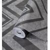 Papel Pintado Vinílico Geométrico Zigzag Negro Con Textura En Relieve - Enzo Spike 681659 De Gaulan - Rollo De 10 M X 1,06 M