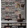 Muestra Din A4 De Papel Pintado Vinílico Lavable Muro De Ladrillos Multicolor Negro Con Textura En Relieve - Cleveland Street 126335 De Gaulan