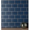 Muestra Din A4 De Papel Pintado Vinílico Lavable Azulejos Azules Con Líneas Metalizadas En Relieve - Last Station 681310 De Gaulan