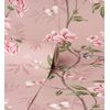 Papel Pintado De Pájaros Y Flores Fondo Texturizado Efecto Fibra Vegetal Rosa - Nora Garden 681990 De Gaulan - Rollo De 10 M X 0,52 M