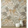 Papel Pintado Vinílico De Hojas Étnicas Fondo Gris Con Texturas Estilo Tropical - Aruba Palm 682002 De Gaulan - Rollo De 10 M X 0,52 M