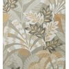 Papel Pintado Vinílico De Hojas Étnicas Fondo Gris Con Texturas Estilo Tropical - Aruba Palm 682002 De Gaulan - Rollo De 10 M X 0,52 M