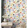 Papel Pintado Vinílico Ecológico Flores Diseño Minimalista - Eliza Spring 682075 De Gaulan - Rollo De 10 M X 0,52 M