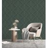 Papel Pintado Geométrico De Rombos Con Líneas Doradas Fondo Verde Estilo Art Déco - Arnova 682087 De Gaulan - Rollo De 10 M X 0,52 M