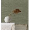 Papel Pintado Vinílico Lavable Rafia Con Fibras De Sisal Teñido En Relieve Color Verde - Studs Texture 682098 De Gaulan - Rollo De 10 M X 0,52 M