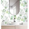 Papel Pintado Vinílico Ecológico De Hojas De Estilo Nórdico Tonos Verdes - Blossom Hall 682102 De Gaulan - Rollo De 10 M X 0,52 M